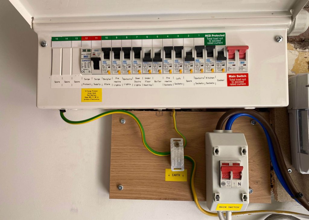 Domestic consumer unit at Fairlawn Road in Bristol by Peregrine Electrical