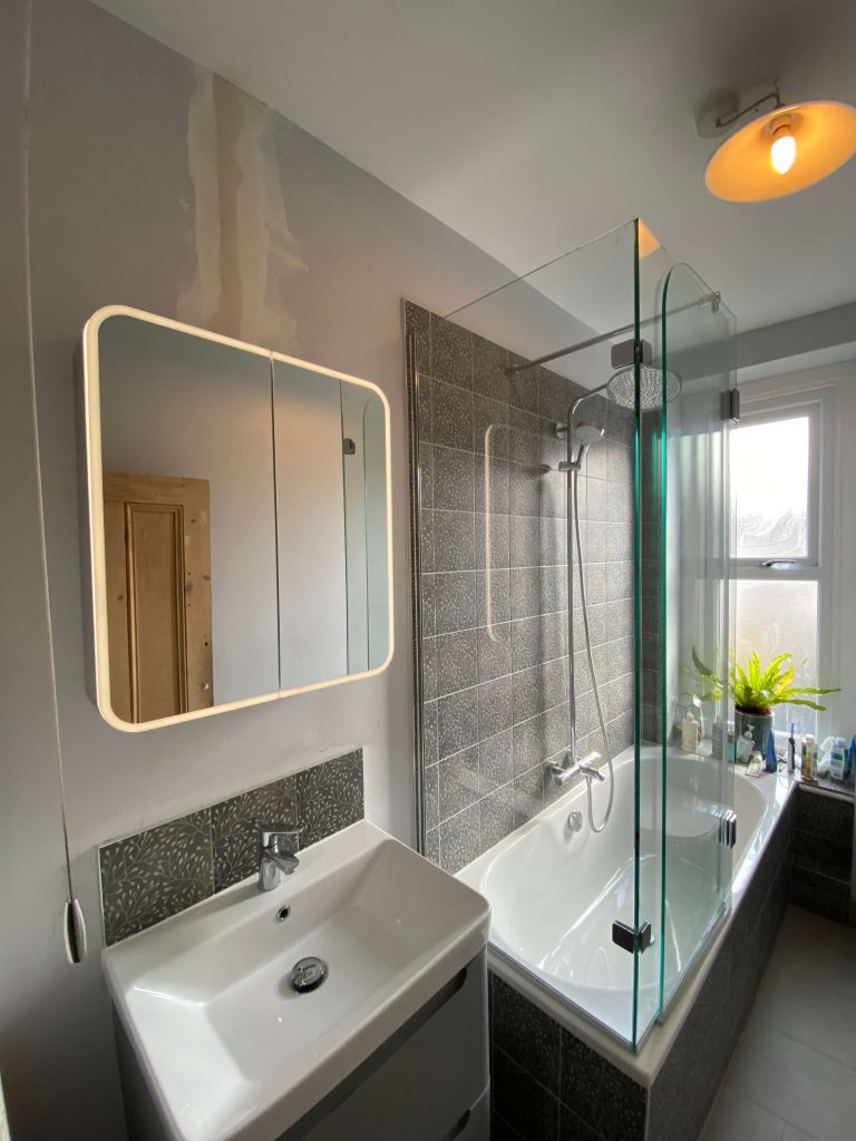 Bathroom lights and electrical work by Peregrine Electrical